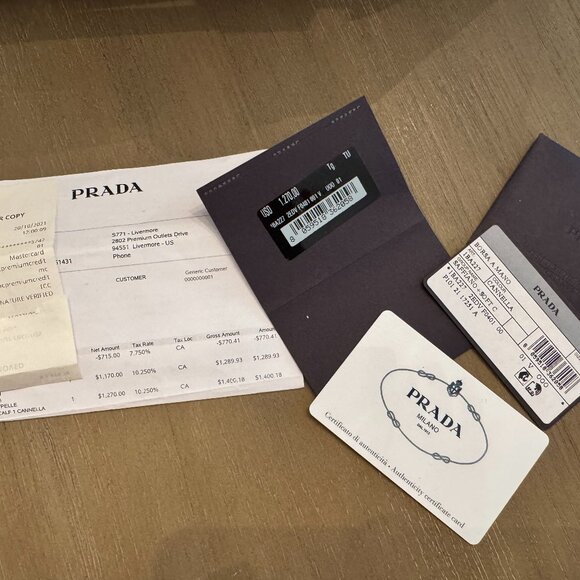 PRADA Saffiano Leather 2way Hand & Shoulder Bag in Brown/Canella  (1BA227) - Picture 6 of 6